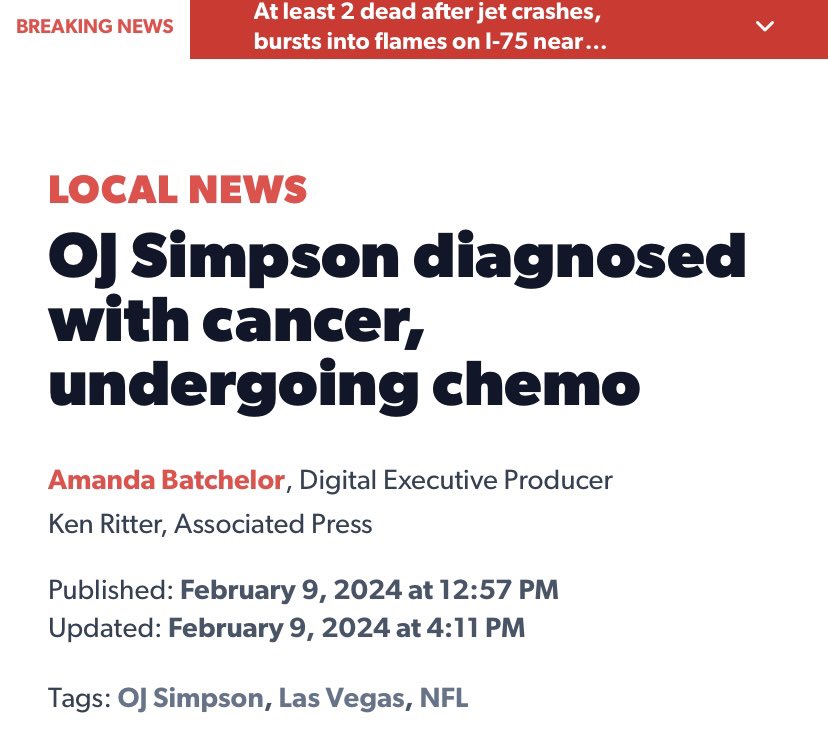 toobaffled's tweet photo. OJ Simpson -

Cancer Diagnosis -

https://t.co/rhi09q3v6D https://t.co/ZhP3g6y3Gl