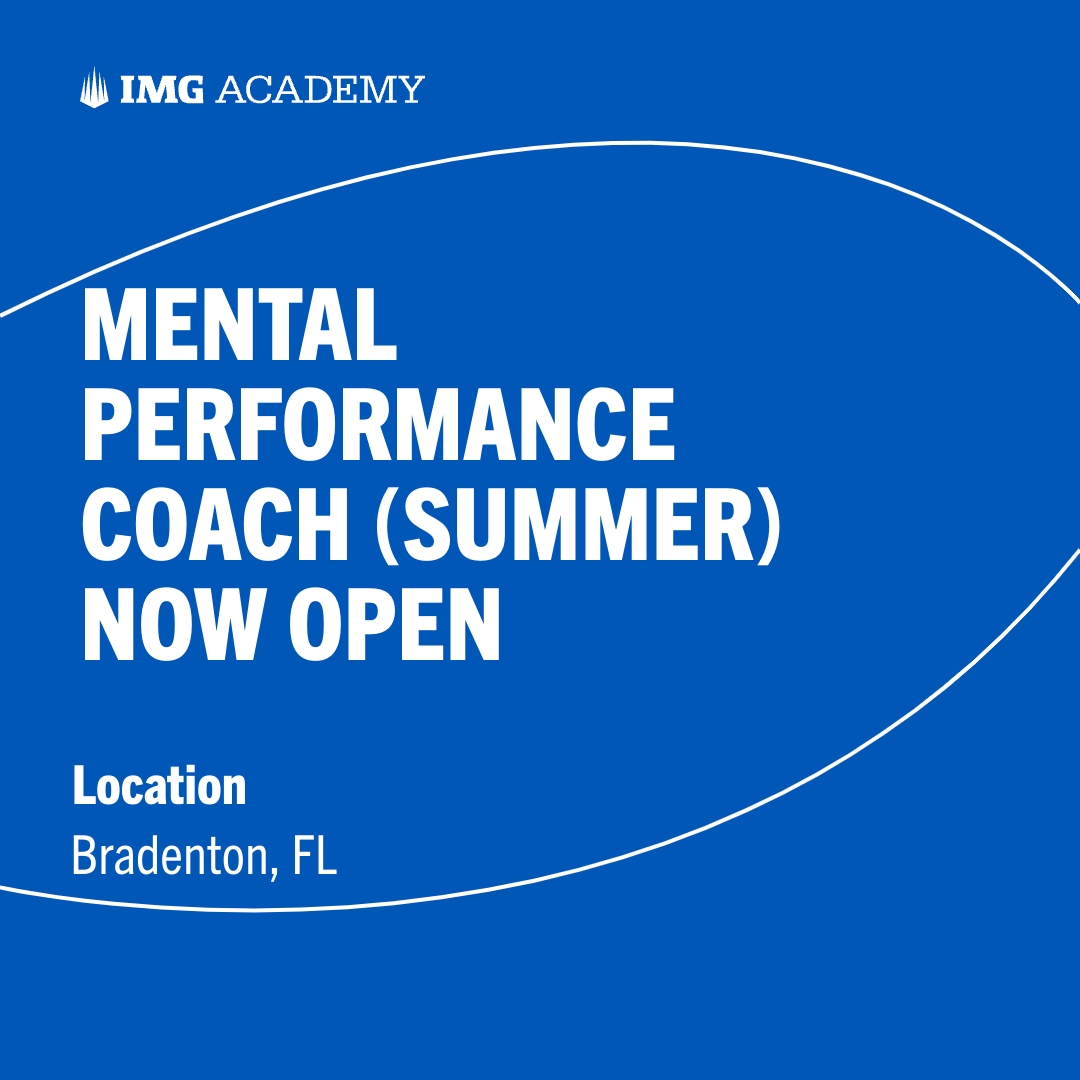 Join Team MP <a href="/IMGAPerformance/">IMGA Performance</a> <a href="/IMGAcademy/">IMG Academy</a> as a Summer Mental Performance Coach! Apply here! tinyurl.com/IMGAMPCSummer24