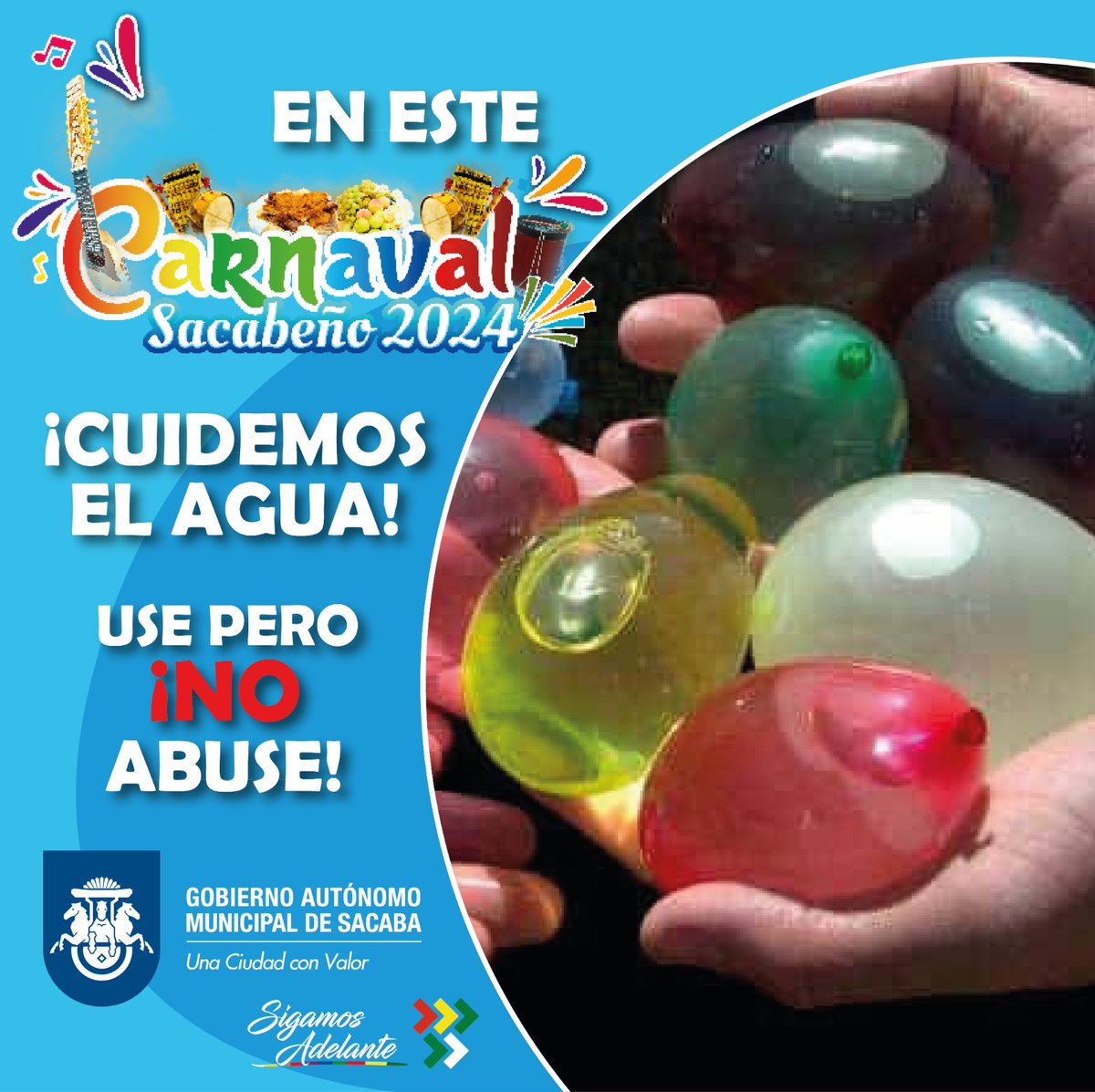 En este carnaval, celebremos con entusiasmo mientras recordamos la importancia de cuidar el agua. ¡Juntos podemos hacer de esta fiesta una experiencia inolvidable.
#Sacaba
#SigamosAdelante