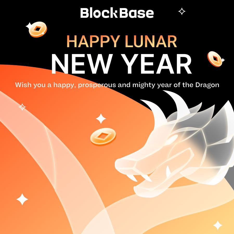0xlupin1810's tweet image. 🎉 Happy Lunar New Year 2024 from 𝗕𝗹𝗼𝗰𝗸𝗕𝗮𝘀𝗲 𝗩𝗲𝗻𝘁𝘂𝗿𝗲𝘀 🎉

BlockBase wishes you and your loved ones a Happy Lunar New Year! Wishing you a Year of the Dragon filled with health, happiness, and prosperity! 🐉✨

#BlockBase #LunarNewYear2024