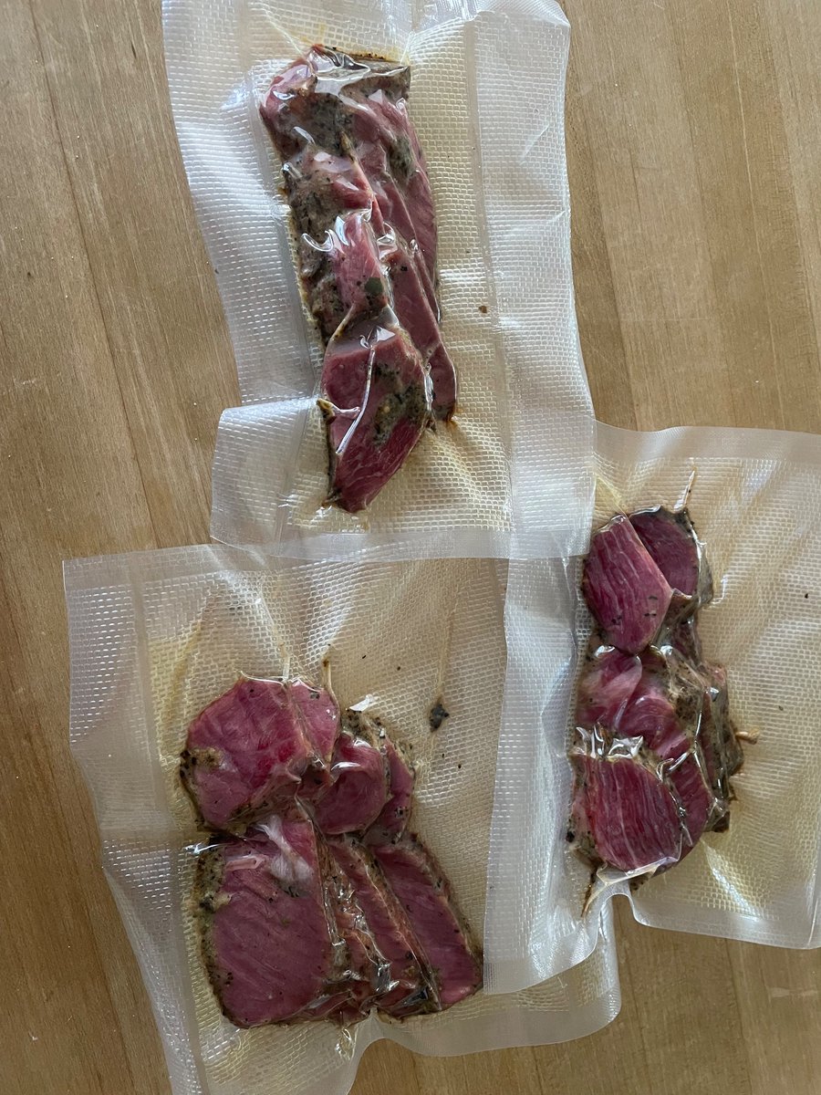 neumanmd's tweet photo. Today’s creation: bison pastrami home-cured &amp; smoked on the @chargriller Akorn. A bit heavy on the rub but definitely a decent 1st effort. Recommend! https://t.co/caoKkFmoAc