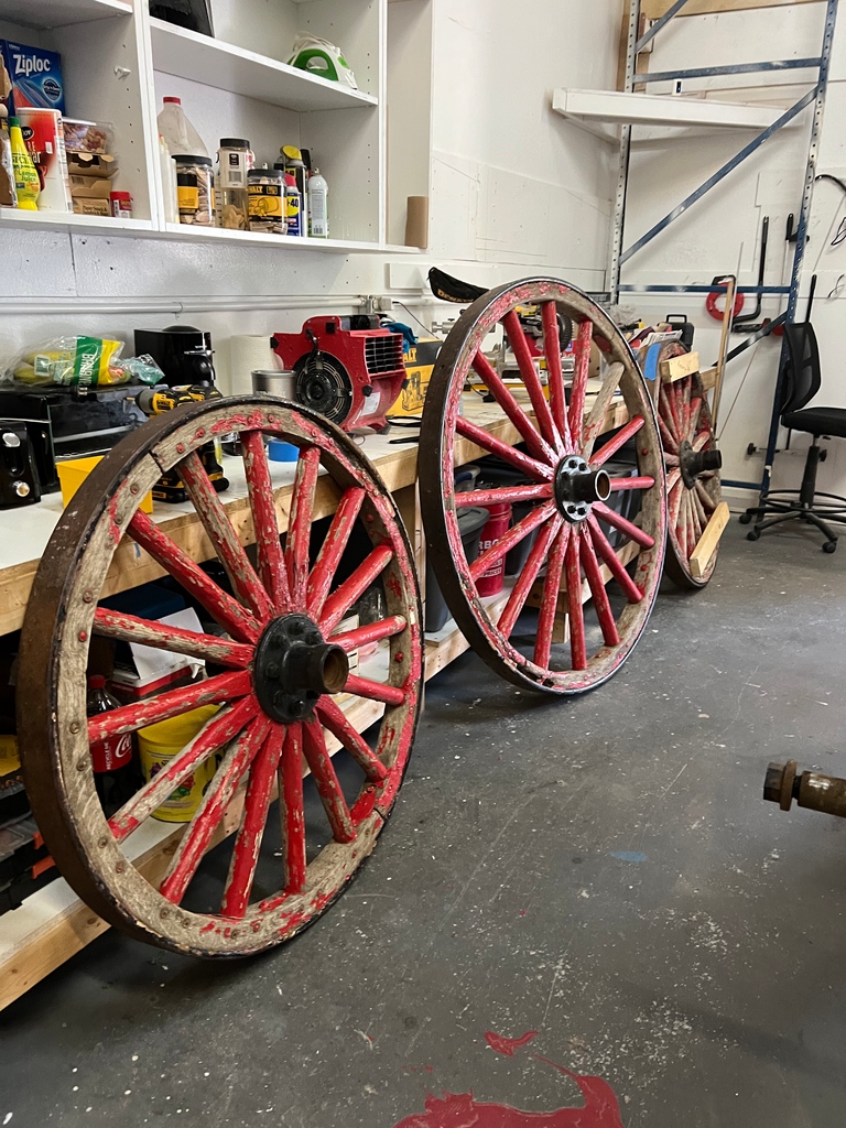 "Unveiling the secrets of US Escort Wagon wheels at Fort Larned! 🚂 Our restoration journey involves meticulous recreation, preserving history one spoke at a time. 🛠️🔍 #USEscortWagon #HistoricalRestoration"