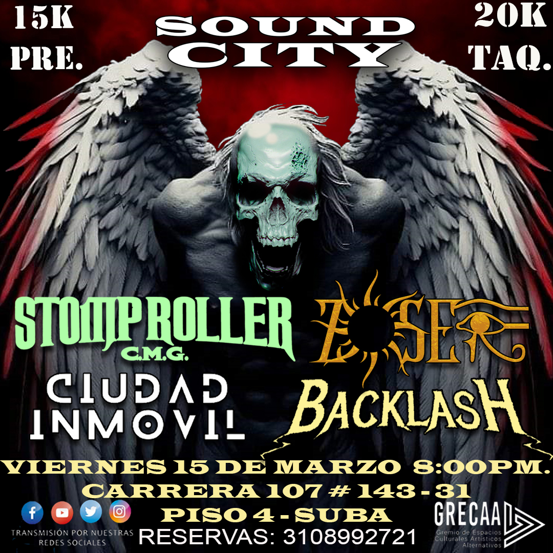 Este viernes 15 de marzo estaremos en SOUND CITY Sound City Sound City en suba, con unas bandas geniales:
ZOSER: atom.bio/zoser_metal
CIUDAD INMOVIL: Ciudad Inmóvil
BACKLASH: @_backlash.band
8PM. VAMOS CON TODA!!!

#stomproller
stomproller.com
#sludgemetal