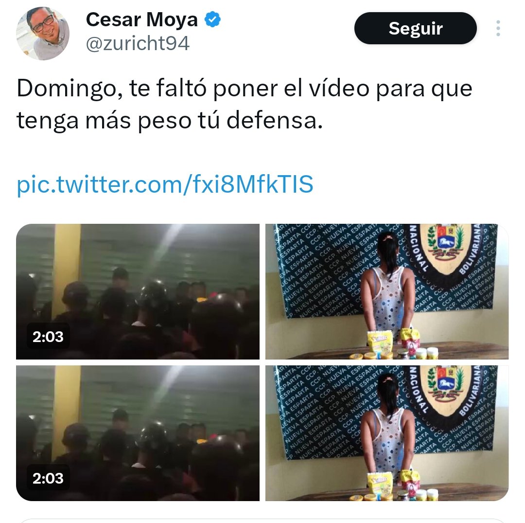 #ULTIMAHORA. Este pana en serio está grave! Será que el fósforo de las Bombas de la OTAN ya te llegó a Zürich?. Hermano que incoherencia es esa? Una mujer que robó para reventa y una situación controlada. Pero es que no pudiste, te quedó grande el señor 🤣🤣
#NoALaDesinformación