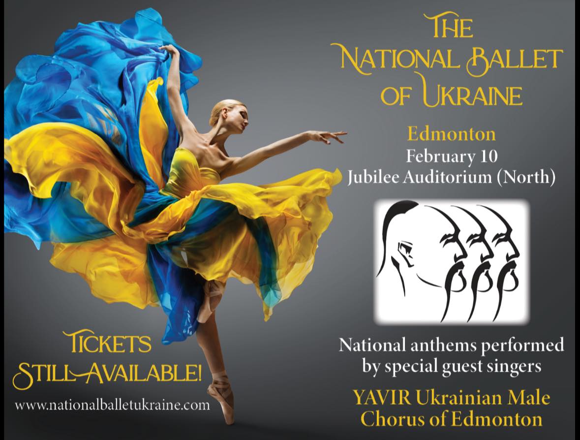 Yavir UMCE is proud to perform the Ukrainian and Canadian anthems at the National Ballet of Ukraine show in Edmonton.
🇨🇦👏🇺🇦
Завтра наш хор ЯВІР буде з гордістю виконувати обидва державні гімни на виступі Національного балету України в м. Едмонтон.
Ballet National Ukraine