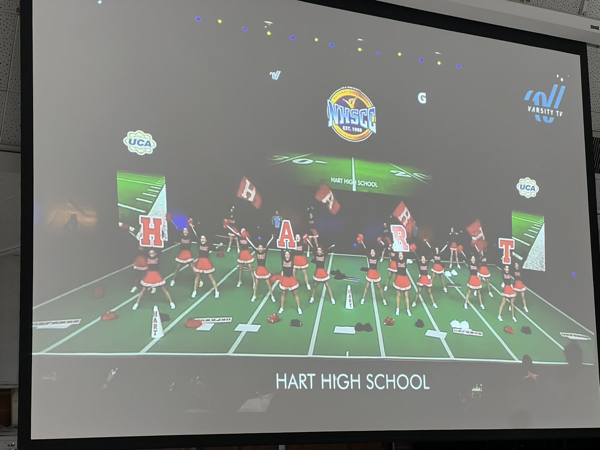 HartHigh's tweet photo. Shout out to @HartHighCheer for placing second in their division at the UCA Varsity Gameday Non-Tumbling Large School Division in Orlando, FL today.  They move onto the semis on Sunday.  Let’s Go Hart!! #alivewithpride https://t.co/07iil7PI7M