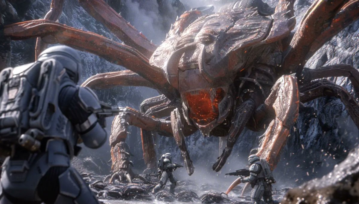 Some #helldivers2 inspired #midjourney renders. This game is FUN. Color/comp in AE

#environment #aiart #conceptart #conceptaiart #fantasy #mystical #art
#ai #digitalart #generativeart #aiartcommunity  #artoftheday #newmediaart #starshiptroopers