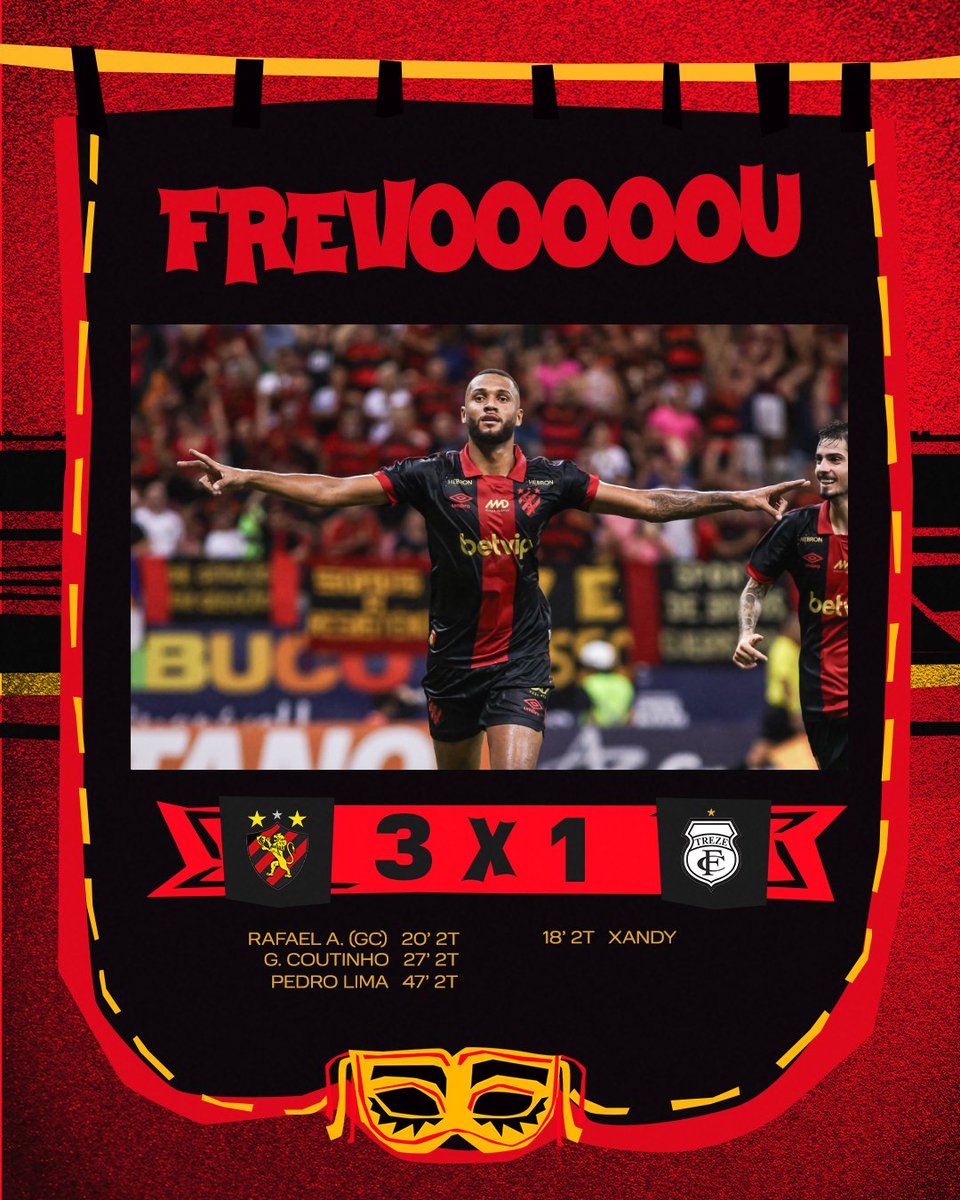 sportrecife's tweet photo. É FREVOOOO RUBRO-NEGRO! VITÓRIA DO LEÃOOO!!!

Com gols de Gustavo Coutinho, Pedro Lima e contra, o Sport vence o Treze por 3x1, na Arena de Pernambuco, pela segunda rodada da Copa do Nordeste!

#SPTxTRE #LeãoNoNordestão https://t.co/w2wF9UK7Hd