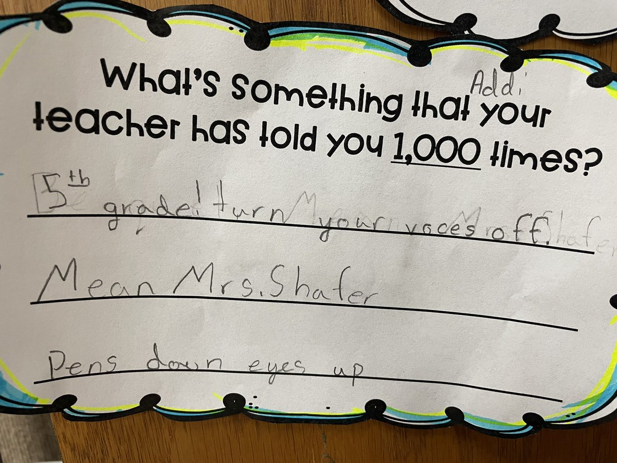 1,000th day of school activity. Some very sweet 💜. Some very funny 😆 . All very true 🤷🏻‍♀️ #teacherlife #1000thDay #teachertwitter