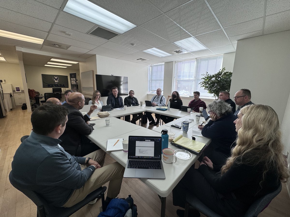 When we said last night's Gallagher Dialogues would be the start of an ongoing AI policy discussion, we meant it. Grateful for this morning's collaborative meeting with <a href="/russellwald/">Russell Wald</a> of <a href="/StanfordHAI/">Stanford HAI</a>, <a href="/unevadareno/">University of Nevada, Reno</a> leadership &amp; faculty, @NV_OCIO, and Guinn Center staff &amp; advisors.
