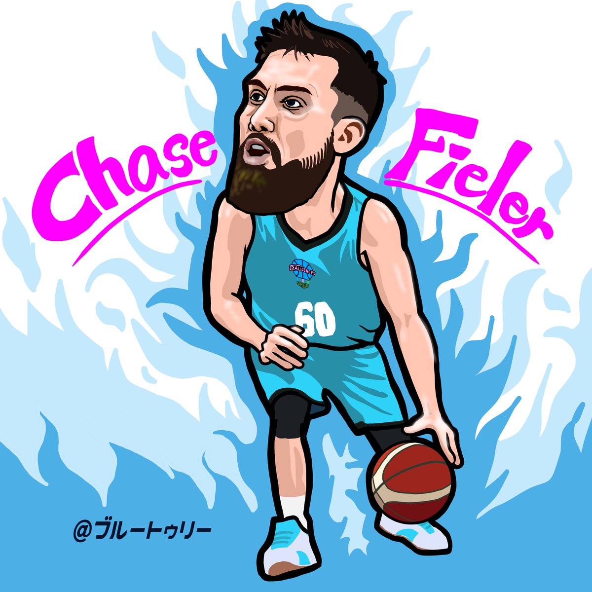 5566Bluetree's tweet photo. #佐賀バルーナーズ #チェイス・フィーラー 選手

宇都宮でＣＳ優勝メンバーのフィーラー
ノールックのおしゃれなパスは、本当に痺れます
ブルーのユニフォームはカッコ良き

#Bリーグ 
#Basketball
#sagaballooners
#fieler

#イラスト #バスケットイラスト #バスケットボール https://t.co/hkjlSA0XDm