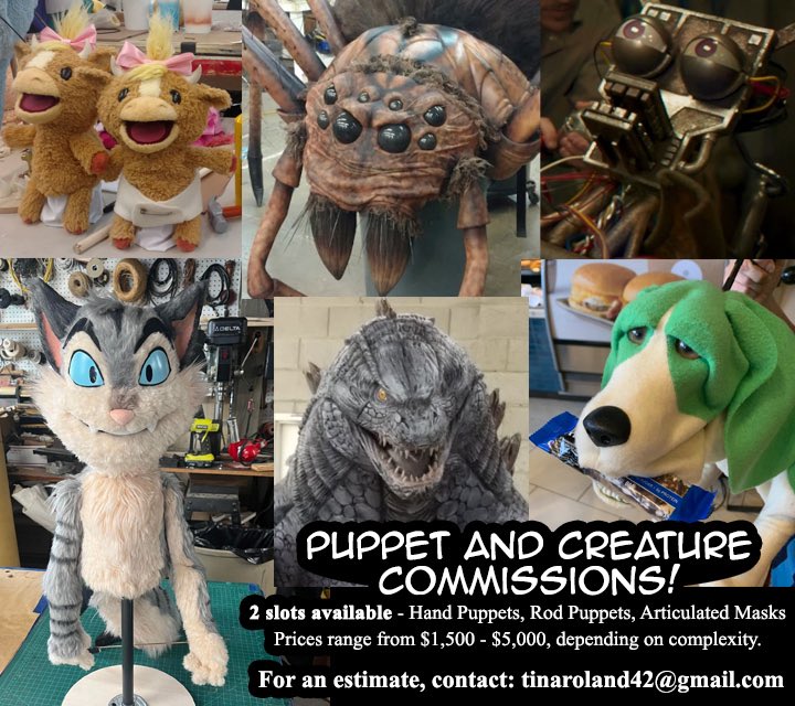 biliousneko's tweet photo. Returning to this app just to mention I’m opening 2 Puppet Commission slots! 

Hi, I’m a pro fabricator who has done work with Henson, Stoopid Buddy, Legendary Pictures, Five Nights at Freddy’s, Totoro Stage show, and more! Between gigs at the moment, help me make ends meet! https://t.co/ncPSu3VGIs