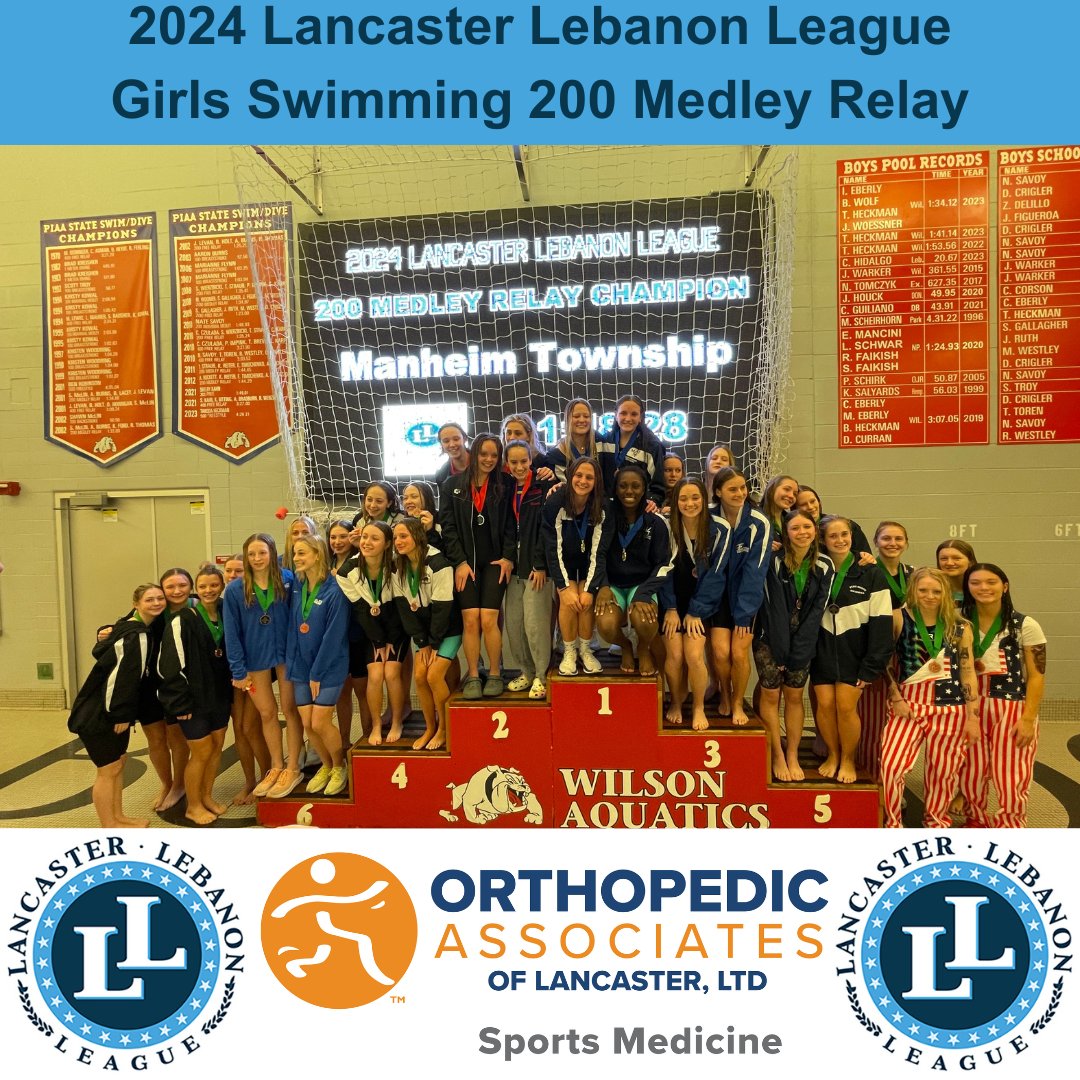 Section 1 Champions Hempfield (boys) and Manheim Township (girls) start out strong, winning their respective 200 medley relays, the first event at the <a href="/OrthoAssocLanca/">OAL</a>  LL League Swimming Championships