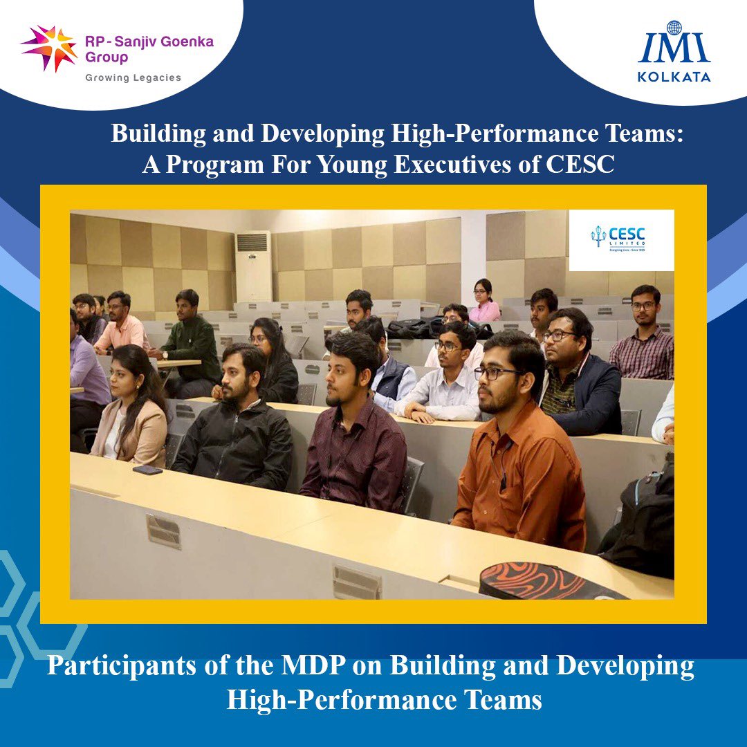IMIKOnline's tweet photo. On February 7, 2023, IMI Kolkata, held a valedictory event for the Management Development Programme entitled “Building and Developing High Performance Team” for the Executives of @cesc_limited.

#IMIKolkata #IMIK #MBA #PGDM #ManagementDevelopmentProgramme #CESCLimited #MDP https://t.co/LFL104iune