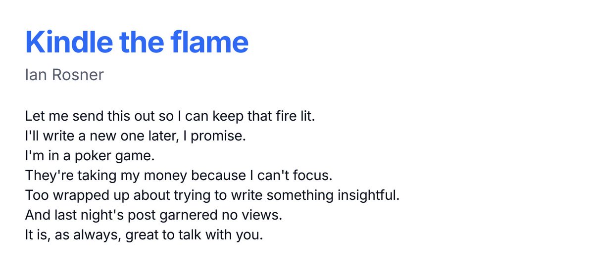 ianrosner's tweet photo. Kindle the flame https://t.co/lIeZgnjOjH