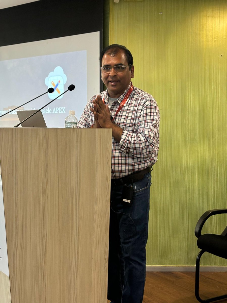 inoaug's tweet photo. "We are cloud ready, Kudos to APEX" says Chaitanya .
Insights on delivering value to business using Oracle Apex.
#inoaug #orclapex #APEXConclave24 #oracle #lowcode #oraclecloud #oracleace #orclAPEXIndia #orclAPEXJAPAC #oracledeveloper https://t.co/k6BcSUvzWH