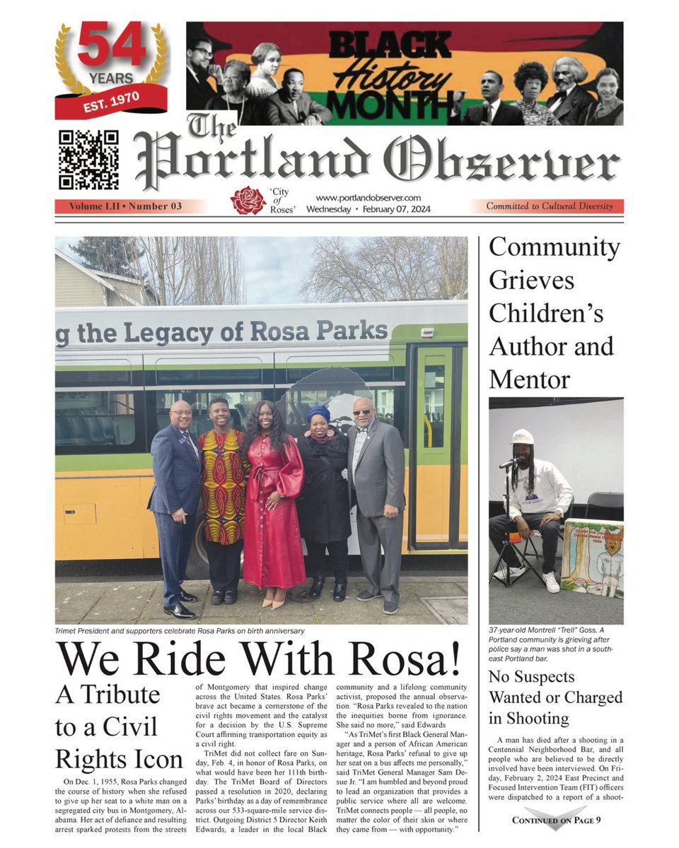 Check Out This Week’s Edition!

February 7, 2024

portlandobserver.com

#portlandobserver #blackhistorymonth #portlandoregon #pdx #news #community #february2024