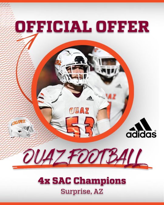 After an amazing conversation with @Coach_Jmanzo I am blessed to receive an offer to play football at @O_U_A_Z Thank you coach! @jgolden8442 @ChrisMirandaaa @PeoriaPantherFB @CoachPerrone