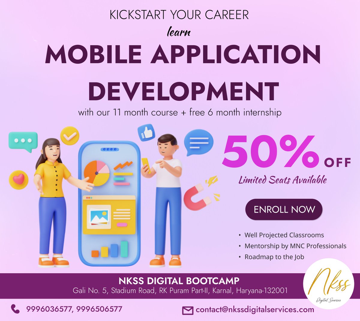 nkss_digital's tweet photo. Karnal, unleash your app-building dreams! NKSS Digital's Mobile app dev. course starts. Enroll Now!💜
Follow us!! #growtogether
.
.
.
#karnal #delhi #panipat #kurukshetra #EnrollNow #mindset #successful #MobileApplicationDevelopment #mobileapp #money #nkssdigitalservices https://t.co/pMXfnocKM6