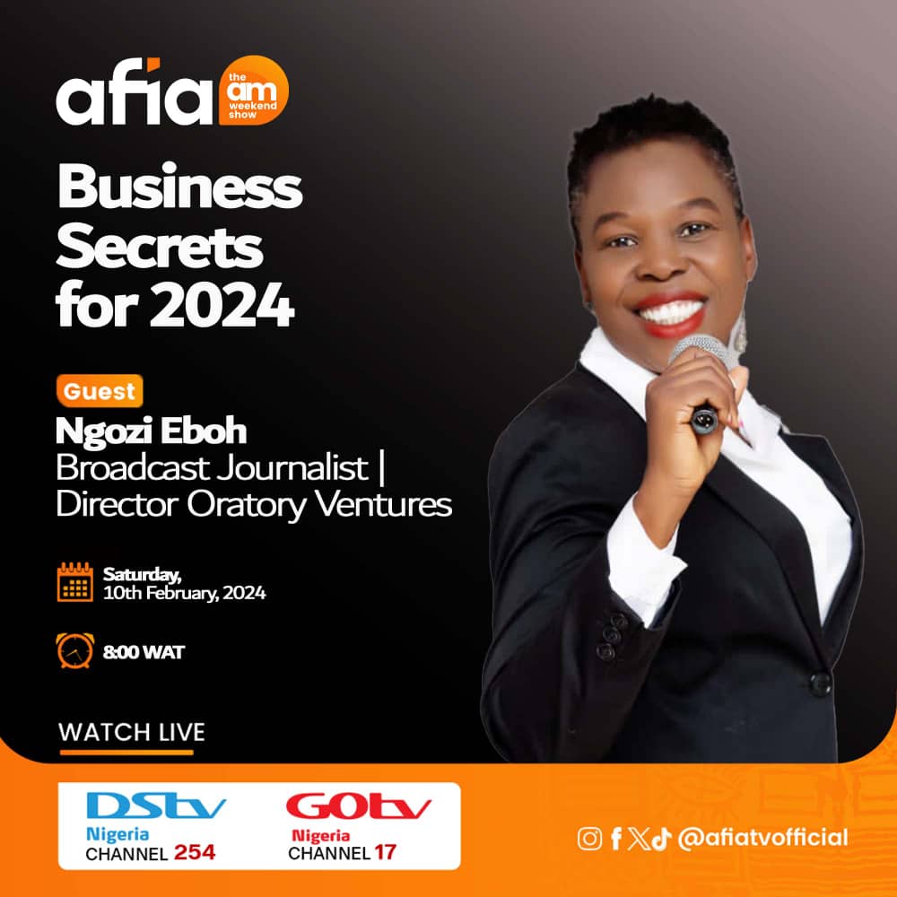AfiaTvOfficial's tweet photo. Ndi Afia!!! Happy Weekend
Tune in to the AM WEEKEND SHOW this morning at 8am.
Don't miss the conversation and stay tuned to Afia.
#AfiaTV #AMShow #AMWeekendShow #Enugu #CoalCity #Dstv254 #GoTV17 https://t.co/RQ3fISNHSF