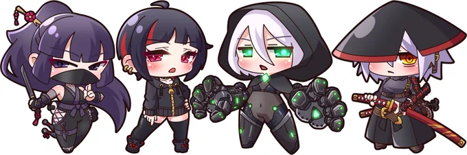 お気に入りのうちの子たちを並べてヘッダーにしてみた。見事に黒い 