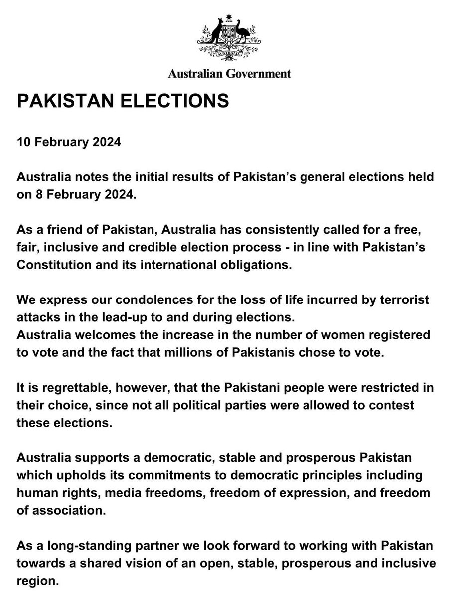 Statement from the Australian Government Regarding #PakistanElections2024 dfat.gov.au/news/media-rel…