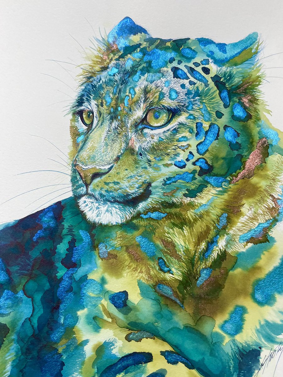 🐆✨💎 #シュミンケ #水彩画 #透明水彩 #イラスト