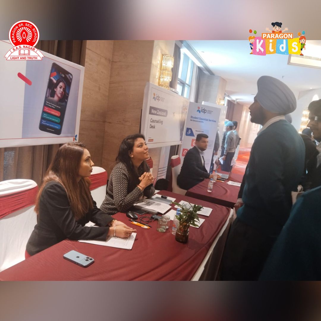 Paragonmohali71's tweet photo. Unlock your study abroad dreams! 
A session with IDP experts about courses, scholarships, work opportunities, was conducted on 9.02.2024(Friday )in JW Marriott Chandigarh in which students of Paragon Senior Secondary School Sec 71 Mohali class XI science, commerce and humanities had participated. 
During the seminar students interacted directly with representatives of top universities from Canada, UK, New Zealand , Australia to make a well-informed decision.
