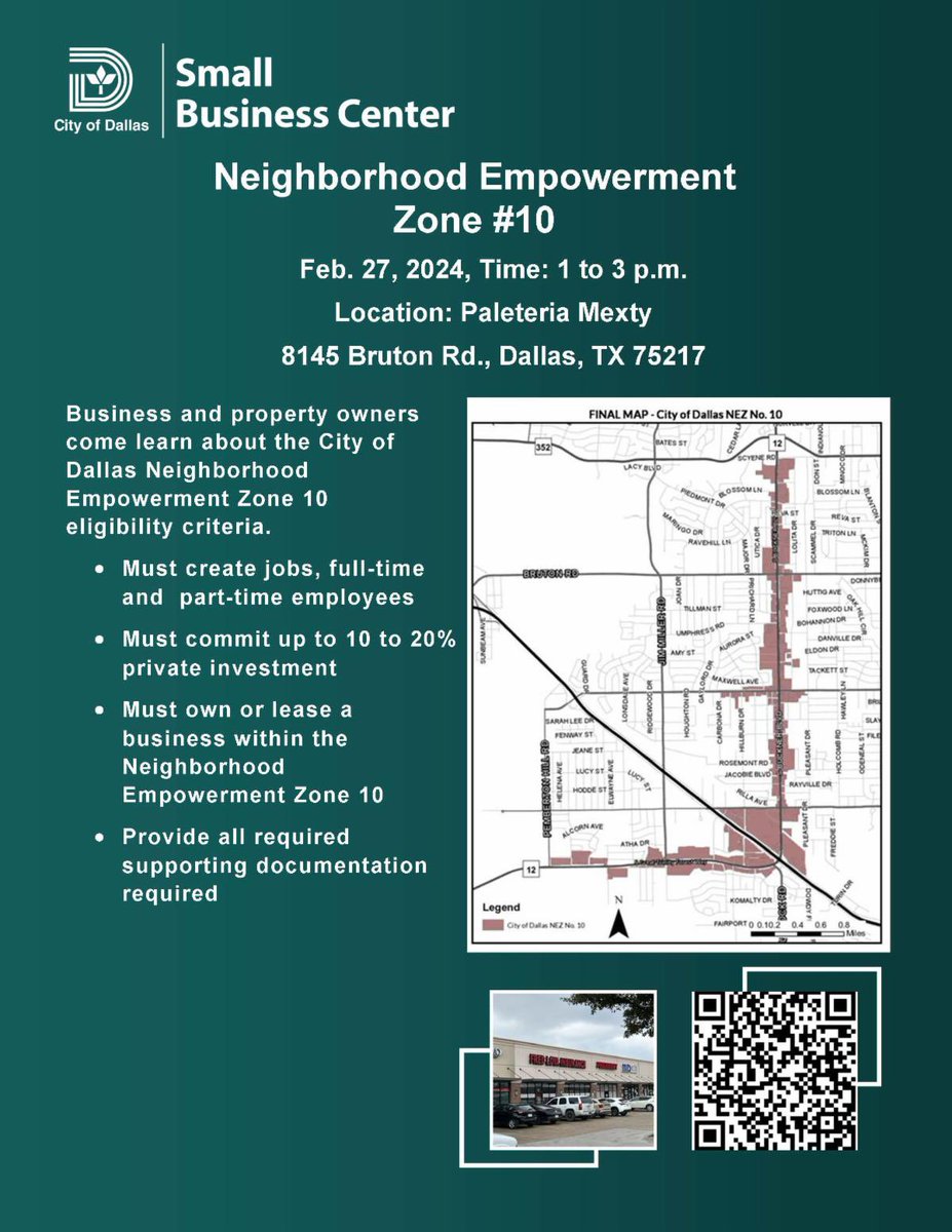 informatedfw's tweet photo. Calling Business & Property Owners to learn about Neighborhood Empowerment Zone 10! ποΈ #CityOfDallasPartner
β¨ Feb. 27, 2024 from 1-3 PM at Paleteria Mexty 8145 Bruton Rd., Dallas, TX.
π² Learn more at https://t.co/ULsy1x7es2.
In partnership with @CityofDallasSBC
#Dallas https://t.co/RxDXN8GzRm