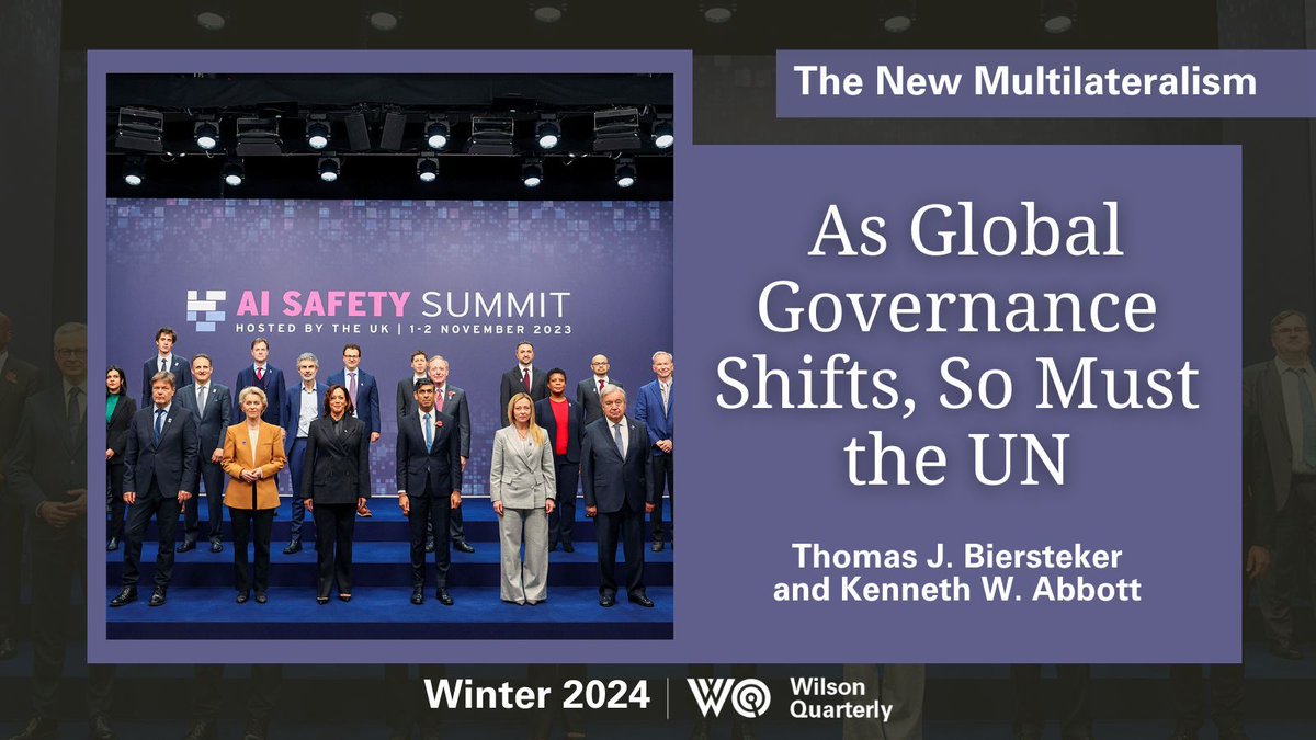 With recent shifts in global governance Thomas Bierksteker and Kenneth W. Abbott consider how the United Nations could adapt to address future governance challenges more effectively. Out now in the winter ‘24 issue of @WilsonQuarterly. #Multilateralism buff.ly/4bv508Q