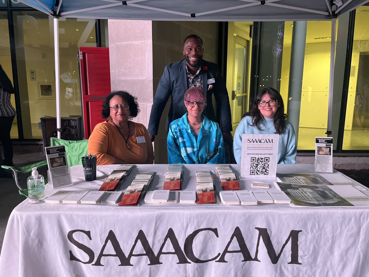 Jeffmayjr's tweet photo. @archivemuseum participated in the @TobinCenterSA Cinema on Will’s Plaza this evening! Community members were excited about all of the latest SAAACAM news. #saaacam #ForTheCulture #saarts #Tobin https://t.co/psbq7Lujlr