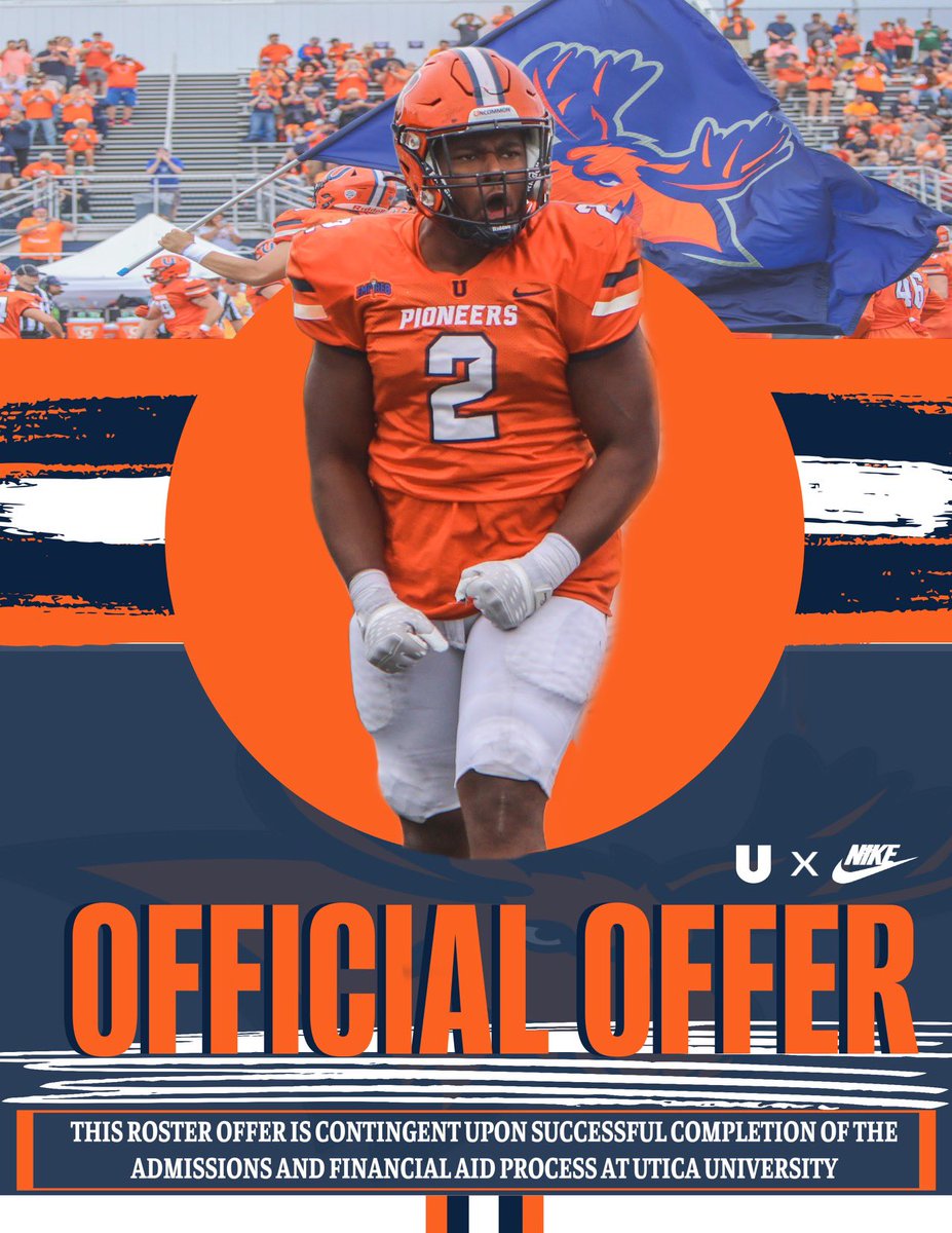 #AGTG After a great visit and conversation I’m blessed to receive an offer from @Utica_Football @CoachFaggiano @CoachLegagneur @CoachBEllis9 @Coach_ZoBrown @JoeMento