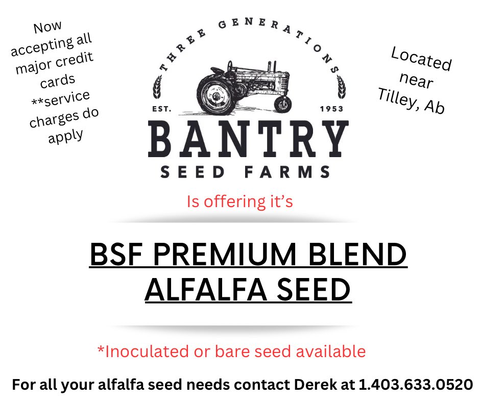 That time of year guys. We’re cleaning our premium blend alfalfa seed. Book now !