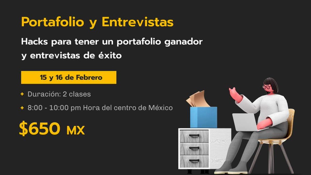 dummix_ux's tweet photo. 🚀 Prepara tu portafolio para el éxito. Únete a nuestro curso el 15 y 16 de febrero. ¡No te lo pierdas! 💼 Más información en hola@dummix.education https://t.co/5AC5put6HX