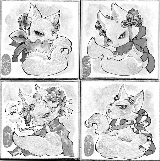 #初午きつね展 
@AtelierCOMET さん(東京・浅草)
本日10日～18日まで。
豆色紙4枚、イラスト集、旧作、グッズなど。(ポストカードは在庫少ないものも…)私の作品は購入即日お持ち帰りいただけます。
🦊連休は是非きつねだらけの展示へ🦊 