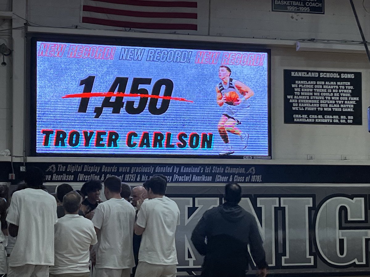 Congratulations to Troyer Carlson on setting the new all time KHS record. #Knightway