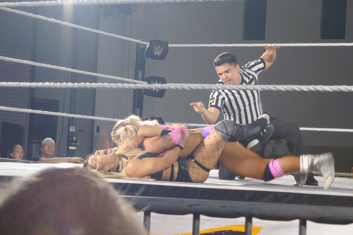 JeffReidUP's tweet photo. #NXTCrystalRiver @SolRucaWWE is back! She and @brinleyreecewwe teamed up against @jacyjaynewwe and @theahail_wwe, Brinley falling prey to Thea's Kimura Lock. https://t.co/FkRmxbmYFF