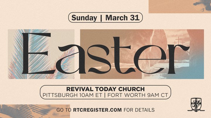 Revival Today Church: Easter Service at Ridglea Theater

Sunday, March 31st - 9AM Service 

revivaltodaychurch.churchcenter.com/registrations/…