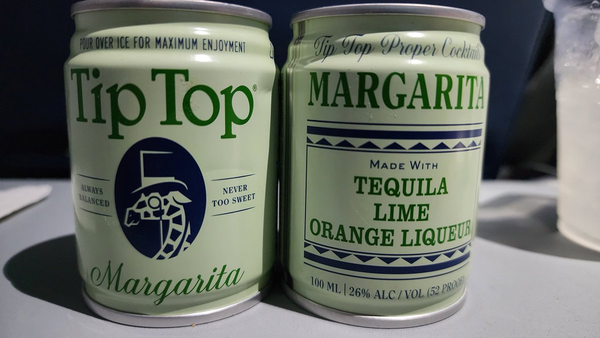 Thank you @Delta for bringing back @TipTopCocktails Margaritas!