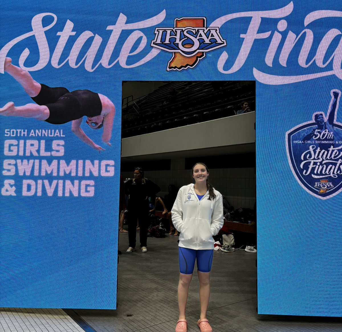 Incredibly proud of Katie Countryman for her stellar performance in the 100 fly at the Indiana Girls State Swim Meet! 🌟🏊‍♀️ Watching her excel on the biggest stage in Indiana swimming was a true privilege. 🙌 #StateSwim #ProudTeam #FirstTimerSuccess