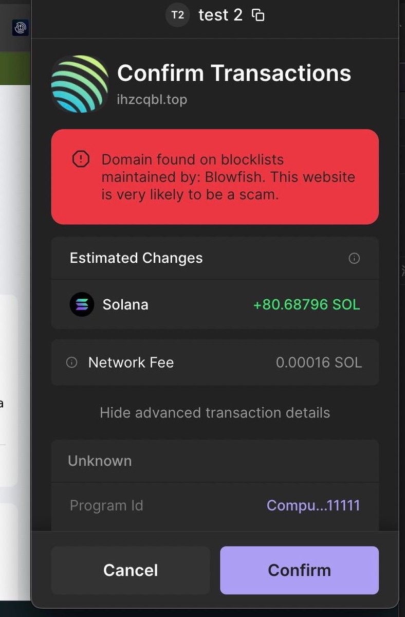 🚨 in Solana, scammers use a switch to fake simulation results: - enable  switch - users saw the fake simulation results while signing malicious  transactions - scammers disable the switch and execute
