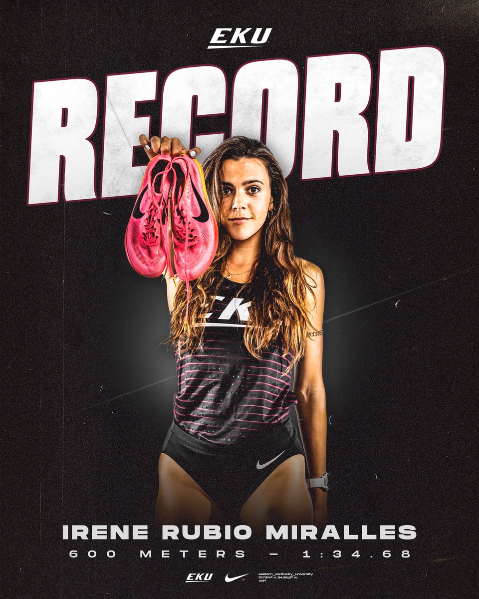 🚨 NEW SCHOOL RECORD 🚨

Irene Rubio Miralles broke the school record in the 600 meters, posting a time of 1:34.68!

#GoBigE