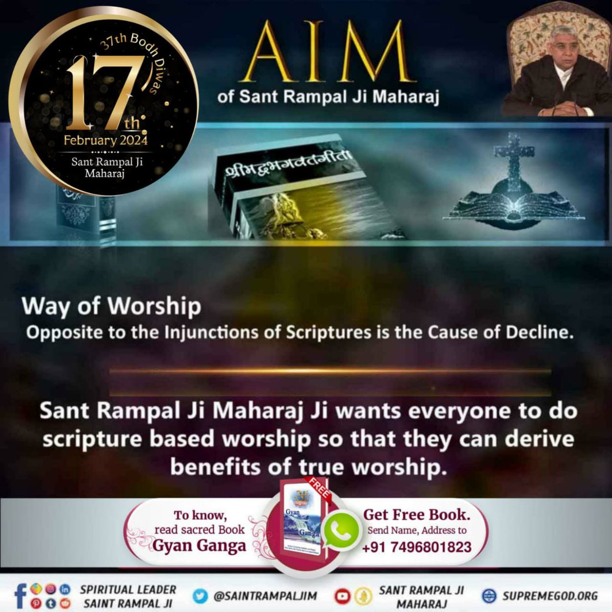 omprakashkumaw6's tweet photo. #TheMission_Of_SantRampalJi
AIM of Sant Rampal Ji Maharaj
Way of Worship
📿🙏
Opposite to the Injunctions of Scriptures is the Cause of Decline.
@ShardaDasi9
7Days Left For Bodh Diwas https://t.co/fxlXJtsxWq