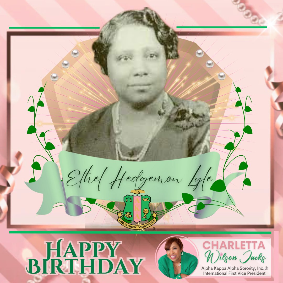 Heavenly Birthday Blessings to the remarkable Ethel Hedgemon Lyle! Today, we honor the life and legacy of a trailblazer, a visionary, and a woman whose impact continues to inspire generations. #AKA1908 #BirthdayBlessings #AKAFSAB #charlettawilsonjacks