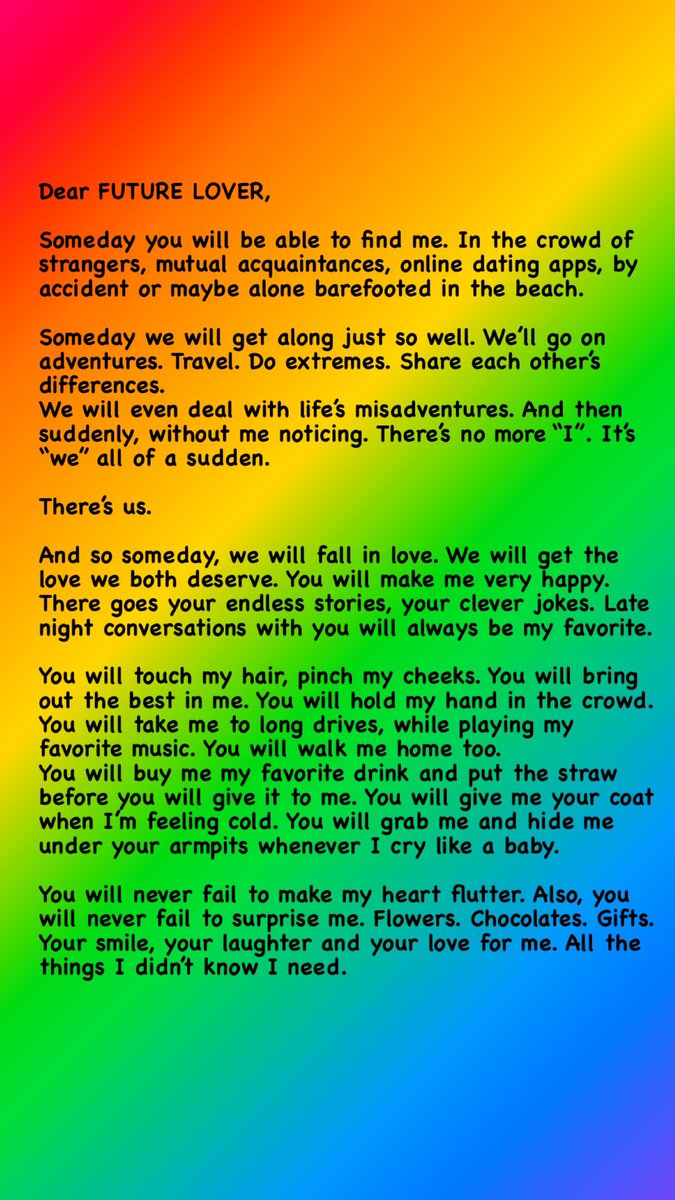 iamrainiel's tweet photo. Dear FUTURE LOVER (Please see the pictures below) #OpenLetter #ToMyFutureLover #LoveLetter #FutureLover https://t.co/Ao1GiKD7d6