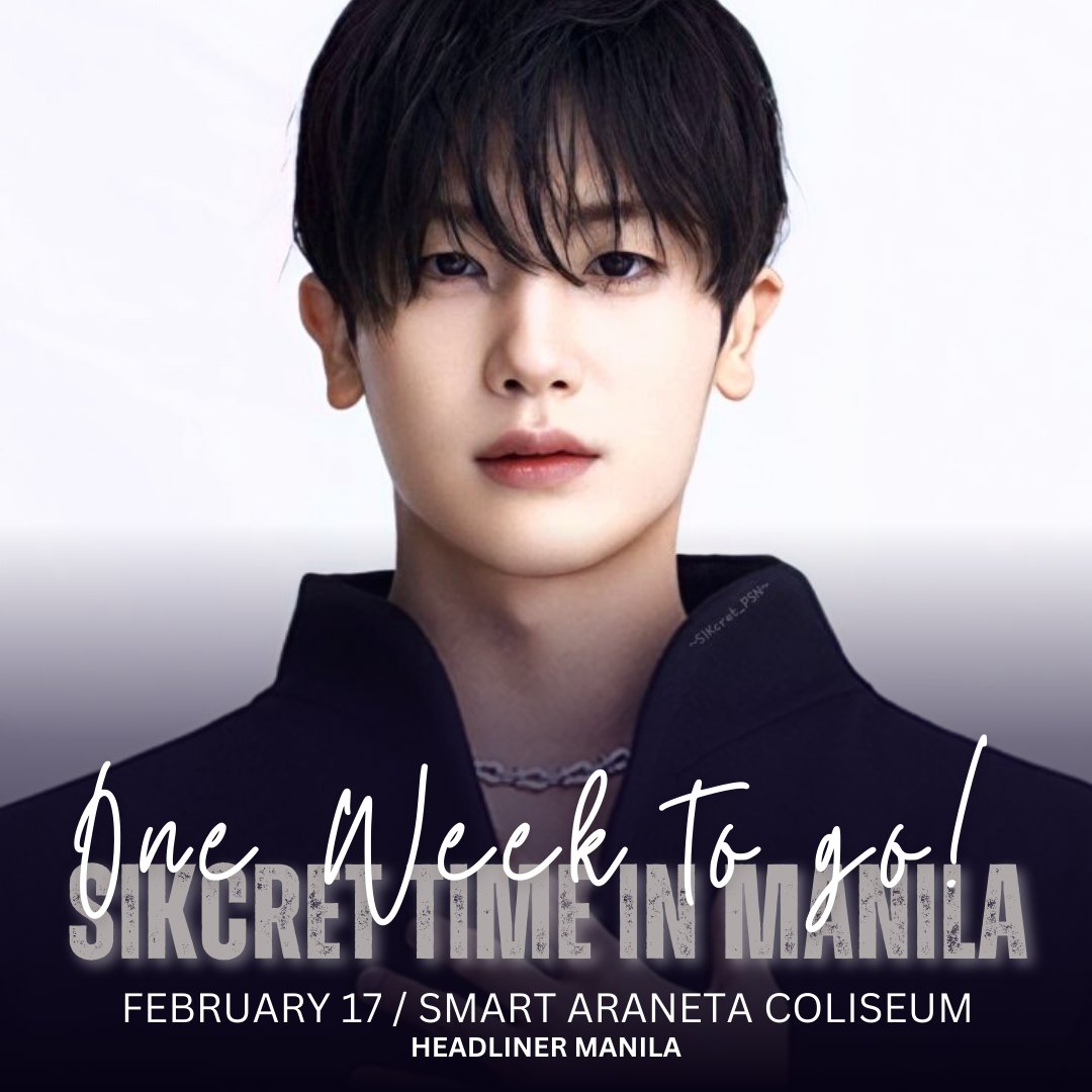 headlinermnl's tweet photo. ONE WEEK TO GO: till we see Park Hyungsik in Manila!🫰🏻

Park Hyung Sik <SIKcret Time> Fan Meeting in Manila 
🗓️ February 17, 2024 
📍SMART Araneta Coliseum 
🎫 Tickets are available via TicketNet 

Presented by: MQLive  
#SIKcretTime
#PHSSIKcretTimeInManila https://t.co/caCCTK6XLy