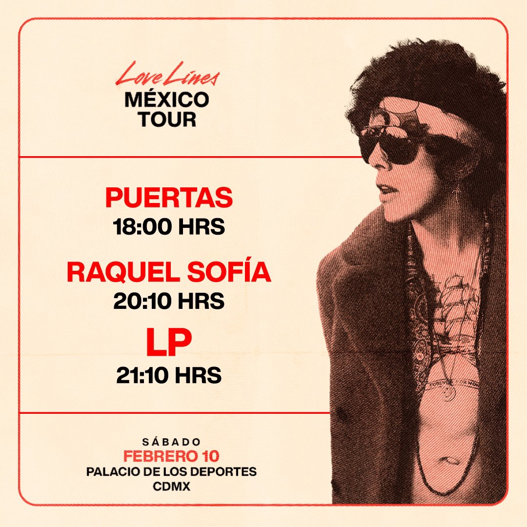 ocesa_total's tweet photo. ¡@iamlp llega mañana a enloquecernos con su #LoveLinesTour! 🎸⚡️ 
¡Nos vemos en el Palacio de los Deportes! https://t.co/diyHuxJdLr