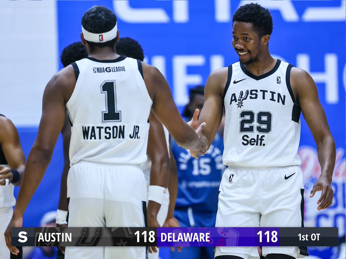 Delaware Blue Coats and the Austin Spurs are headed into OT.