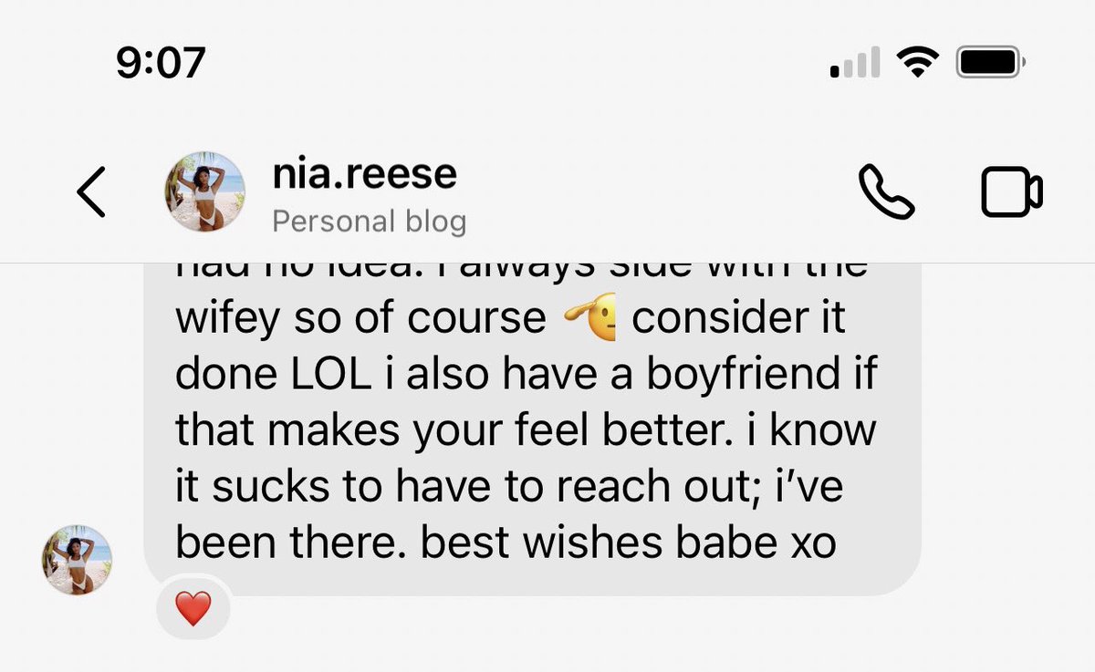 gingerleex3's tweet photo. @niareeese Best wishes to you and your engagement.  Just hope, for your sake, there’s not another girl who will “always side with the wifey” with a boyfriend. https://t.co/sNZORGdYAM