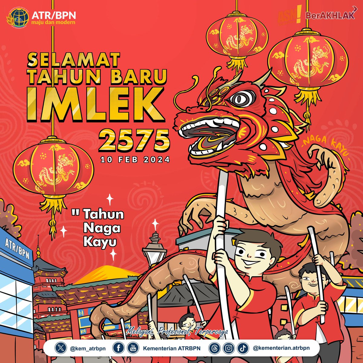 kem_atrbpn's tweet image. Segenap jajaran Kementerian ATR/BPN mengucapkan Selamat Merayakan Tahun Baru Imlek 2575 Kongzili.

Semoga doa, kemakmuran, dan kesejahteraan di Tahun Naga Kayu ini menjadi kenyataan.
Gong Xi Fa Cai 🧧

#Imlek2024
#IndonesiaLengkap
#ATRBPNKiniLebihBaik
#ATRBPNMajudanModern